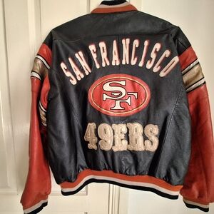 San Francisco 49ers Varsity Jacket - Black and Red